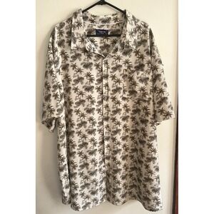 Visitor Premium Palm Tree Button Up Short Sleeve Mens Stretch Shirt 4XL Hawaiian